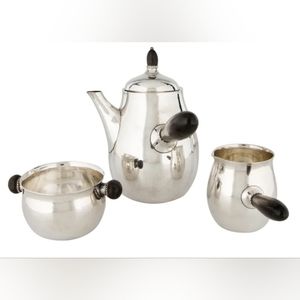 Georg Jensen Sterling Silver Hand Hammered Hot Chocolate Set 18.88oz EUC